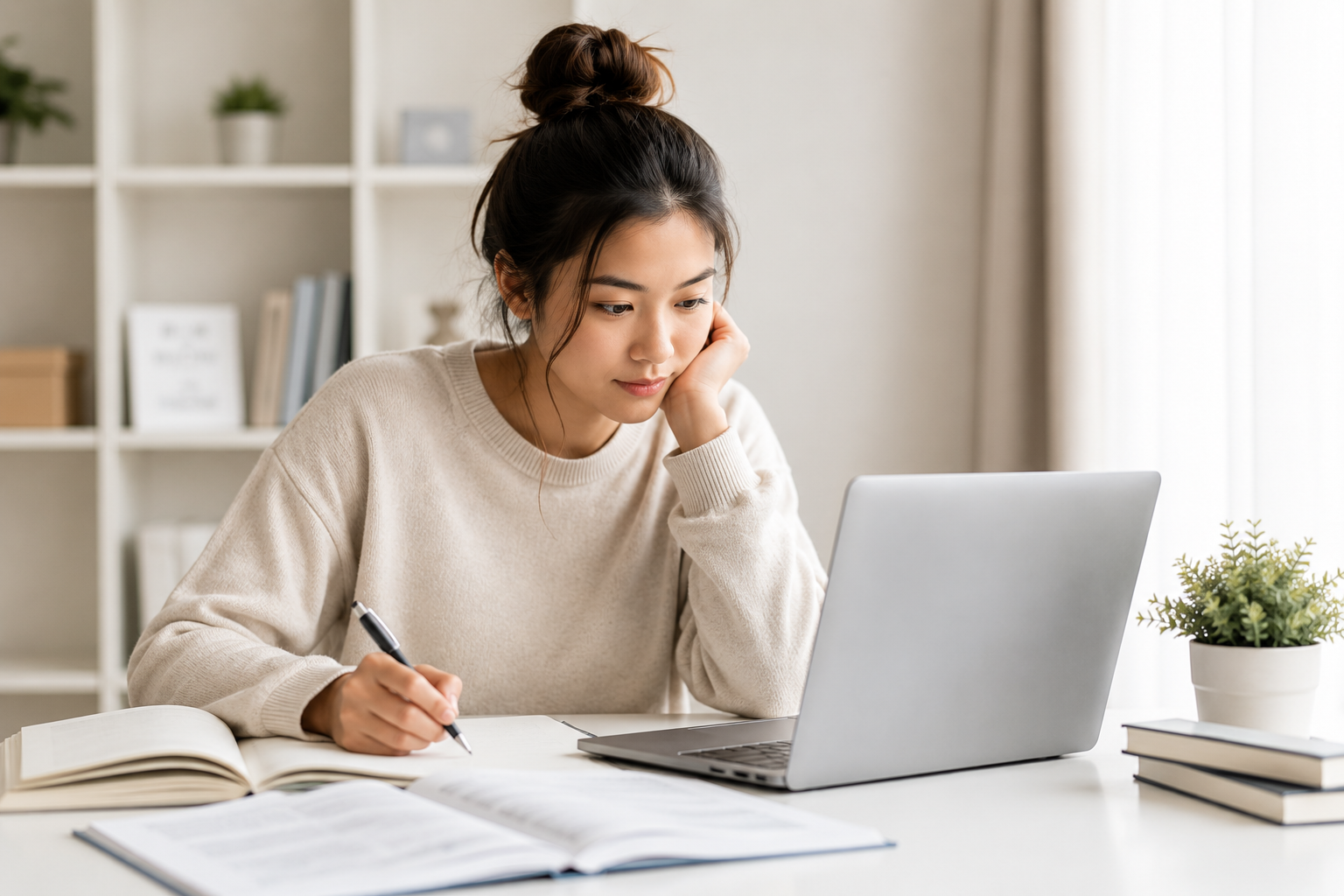 Student studying